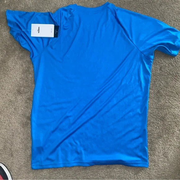 Mens Nike Dri Fit swim blue short sleeve shirt size small NWT - Picture 3 of 4